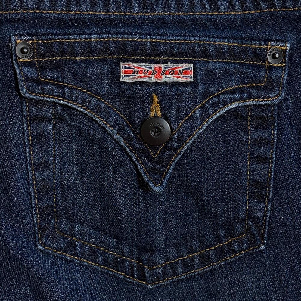 HUDSON new Signature Low-Rise Boot Cut Dark Indigo Soft Stretch Jeans NWOT - Picture 6 of 16